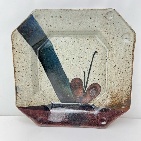 John Freimarck Studio Decorative Art Pottery Octagon Dinner Wall Plate - Picture 7 of 7